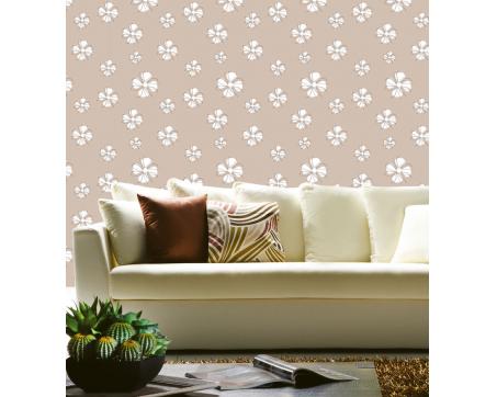 Luxusní vliesová tapeta Hnědé minimalistické květy