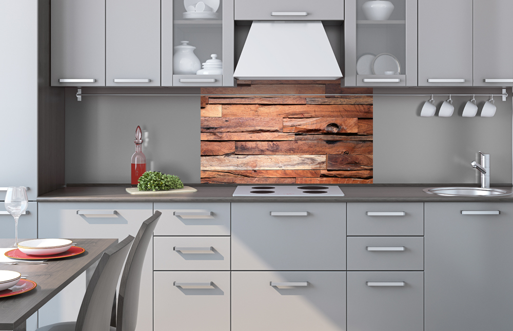 Plexisklo za kuchyňskou linku Dřevěná zeď - 100x60 cm + LEPIDLO ZDARMA