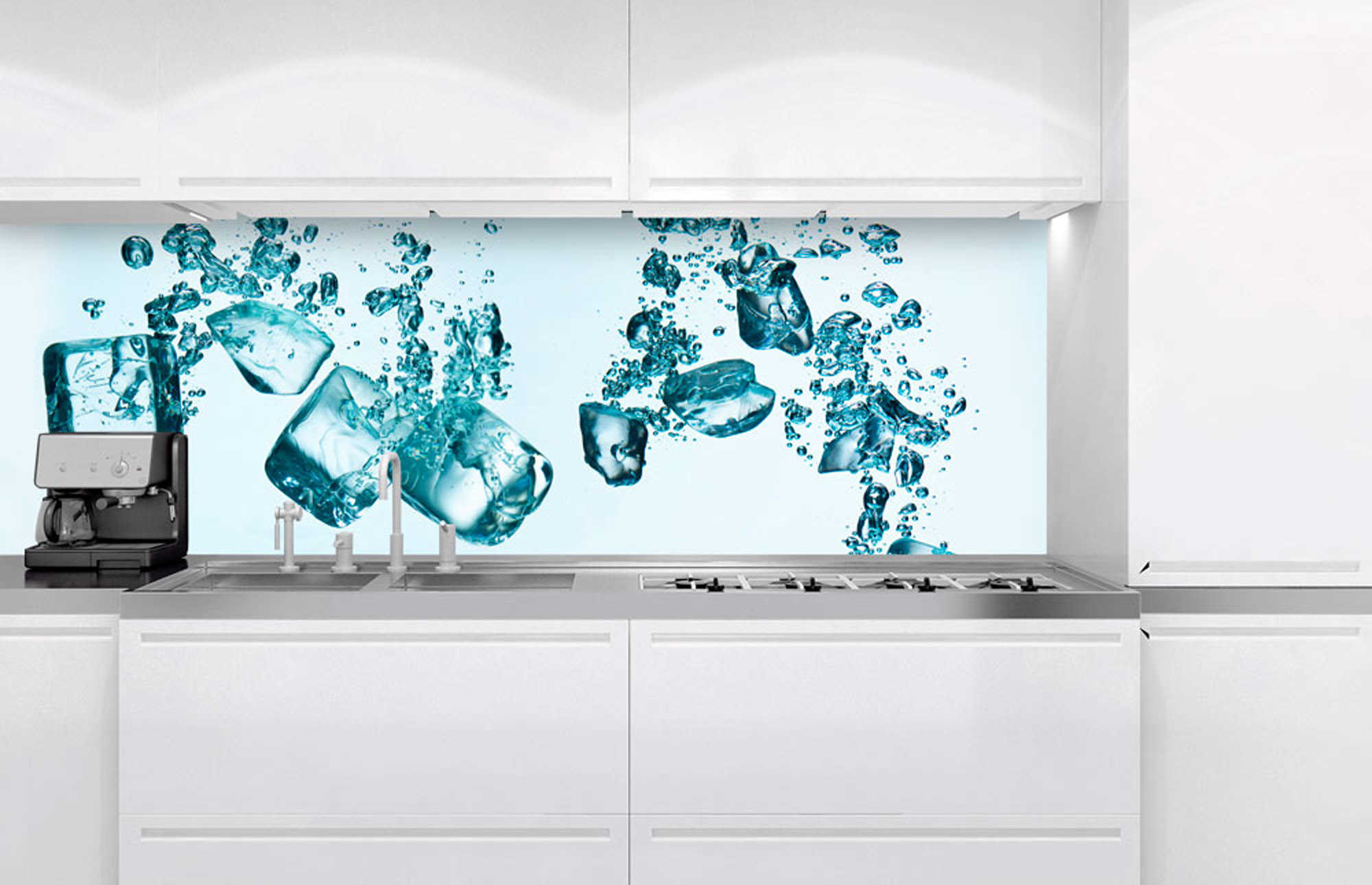 Plexisklo za kuchyňskou linku Ledové kostky - 180x60 cm + LEPIDLO ZDARMA