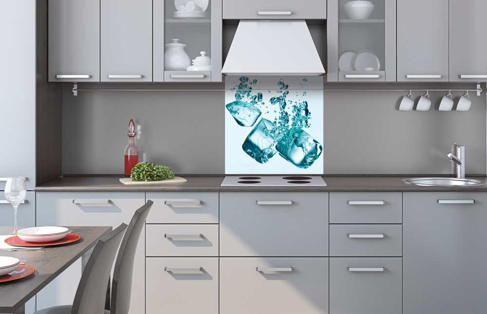 Plexisklo za kuchyňskou linku Ledové kostky - 60x60 cm + LEPIDLO ZDARMA