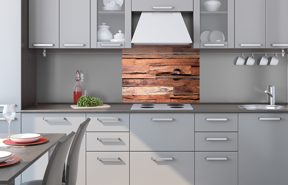 Plexisklo za kuchyňskou linku Dřevěná zeď - 80x60 cm + LEPIDLO ZDARMA