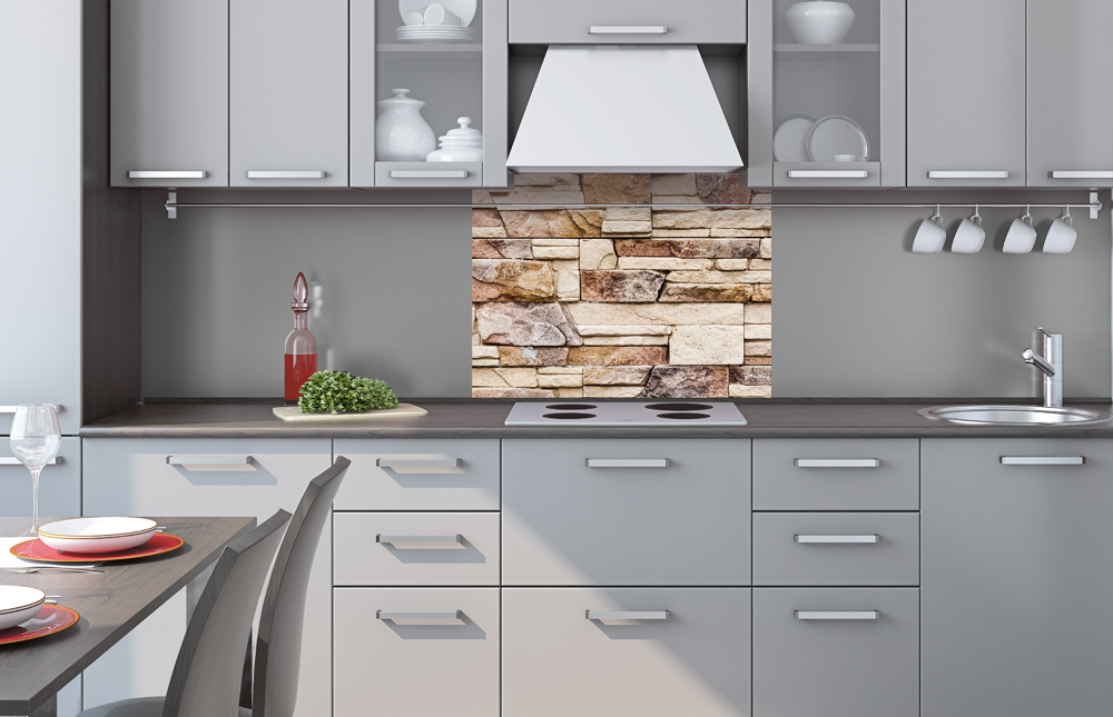 Plexisklo za kuchyňskou linku Kamenná zeď - 80x60 cm + LEPIDLO ZDARMA