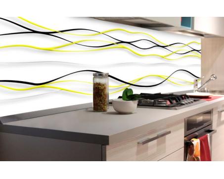 Fototapeta do kuchyně - Žluté vlny 180 x 60 cm