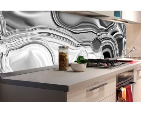Fototapeta do kuchyně - Kapalné chromové stříbro 180 x 60 cm