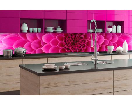 Fototapeta do kuchyně - Růžová jiřina 350 x 60 cm