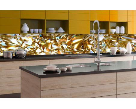Fototapeta do kuchyně - Zlatý krystal 350 x 60 cm