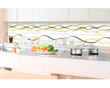 Fototapeta do kuchyně - Žluté vlny 350 x 60 cm