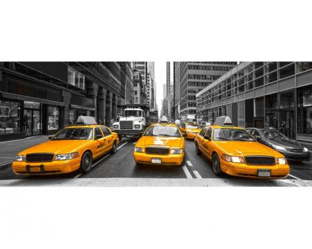 Panoramatická vliesová fototapeta Taxi ve městě 375 x 150 cm
