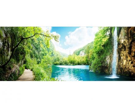 Panoramatická vliesová fototapeta Relax v lese 375 x 150 cm