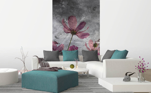 Vliesová fototapeta Abstrakt fialové květy 150 x 250 cm