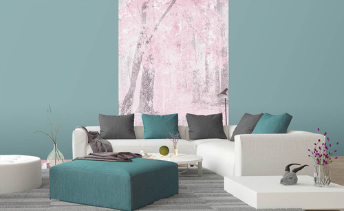 Vliesová fototapeta Abstrakt růžový les 150 x 250 cm