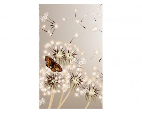 Vliesová fototapeta Pampeliška a motýl 150 x 250 cm