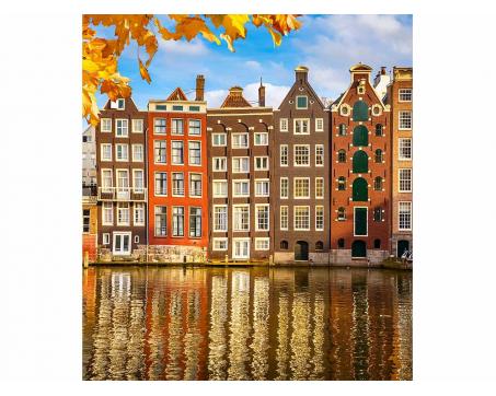 Vliesová fototapeta Domy v Amsterdamu 225 x 250 cm