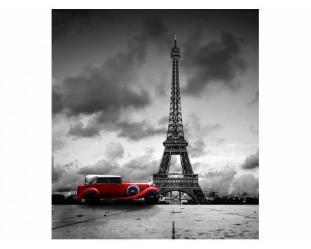 Vliesová fototapeta Retro auto v Paříží 225 x 250 cm