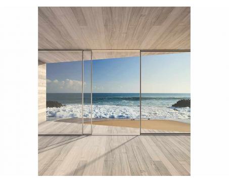 Vliesová fototapeta Okno na pláž 225 x 250 cm