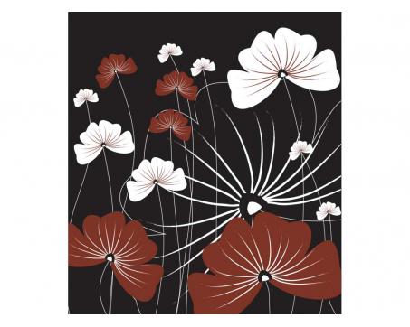 Vliesová fototapeta Květiny na černém pozadí 225 x 250 cm