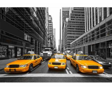 Samolepicí vliesová fototapeta Taxi ve městě 375 x 250 cm