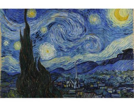 Samolepicí vliesová fototapeta Hvězdná noc od Vincenta van Gogha 375 x 250 cm