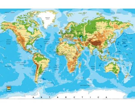 Samolepicí vliesová fototapeta Mapa světa 375 x 250 cm