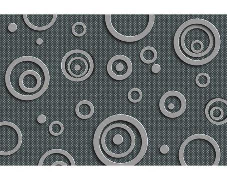 Samolepicí vliesová fototapeta 3D kovové kruhy 375 x 250 cm