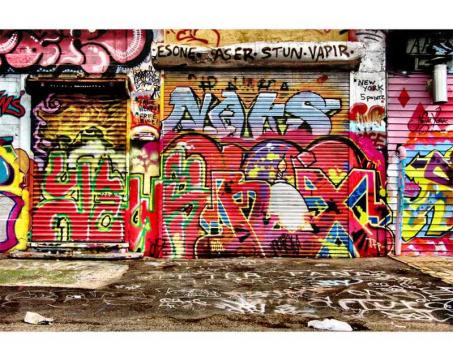 Samolepicí vliesová fototapeta Ulice s graffiti 375 x 250 cm