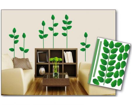 ST1 014 Samolepicí dekorace na zeď - Zelená rostlina 50 x 70 cm