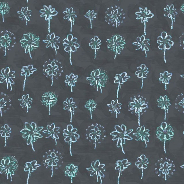Luxusní vliesová tapeta Zelená květinová kresba