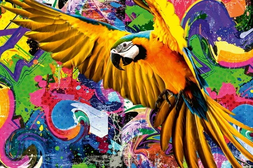 Vliesová fototapeta Barevný papoušek 375 x 250 cm