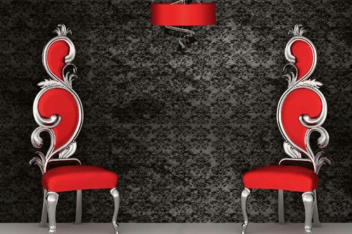 Vliesová fototapeta Dvě červené židle 375 x 250 cm