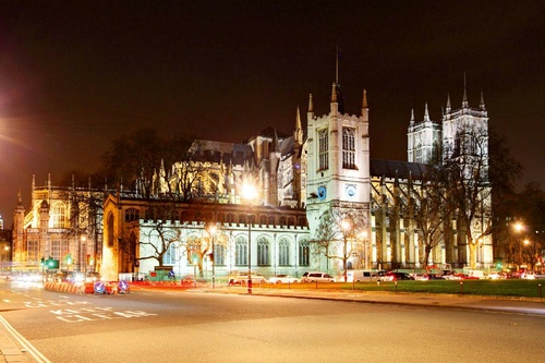 Vliesová fototapeta Westminsterské opatství v noci 375 x 250 cm