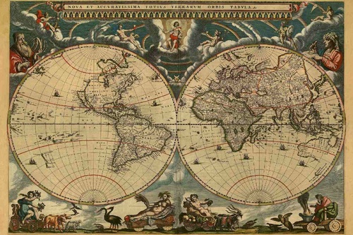 Vliesová fototapeta Mapa starověkého světa 375 x 250 cm