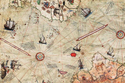 Vliesová fototapeta Mapa Piri Reis 375 x 250 cm