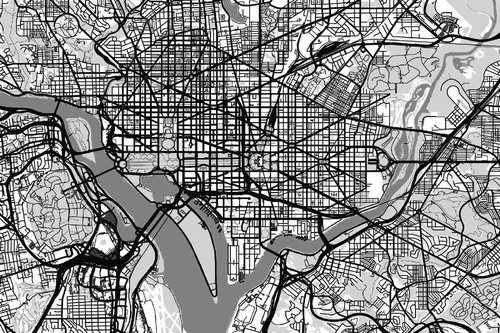 Vliesová fototapeta Mapa Washingtonu D.C. 375 x 250 cm