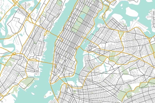 Vliesová fototapeta Mapa New Yorku 375 x 250 cm