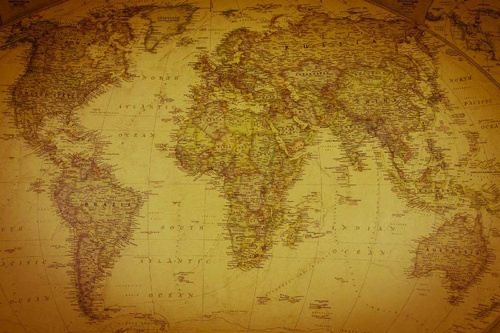 Vliesová fototapeta Vintage mapa světa IV. 375 x 250 cm