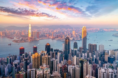 Vliesová fototapeta Hongkong panoráma 375 x 250 cm