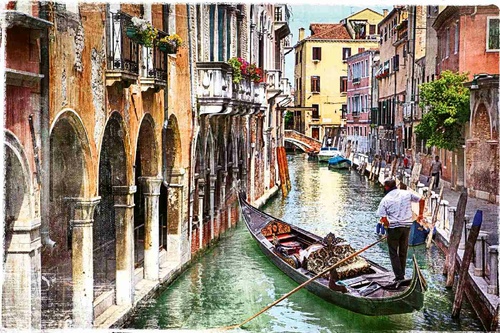 Vliesová fototapeta Romantické Benátky 375 x 250 cm
