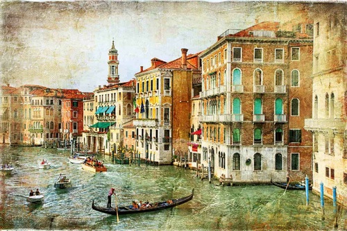 Vliesová fototapeta Vintage romantické Benátky 375 x 250 cm