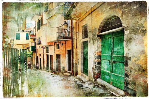 Vliesová fototapeta Staré ulice Itálie 375 x 250 cm