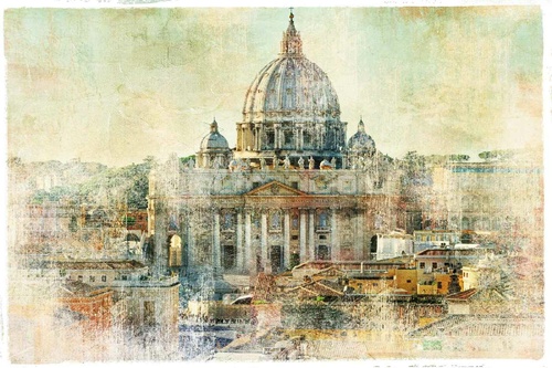 Vliesová fototapeta Vintage Bazilika sv. Petra 375 x 250 cm