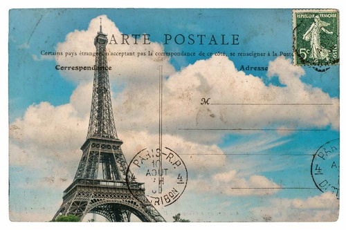 Vliesová fototapeta Starožitná francouzská pohlednice 375 x 250 cm