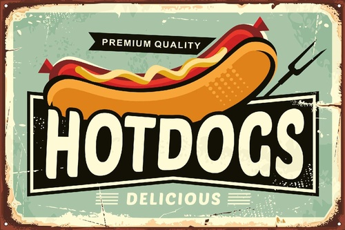 Vliesová fototapeta Cedule - Hot dog 375 x 250 cm