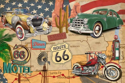 Vliesová fototapeta Route 66 plakát 375 x 250 cm