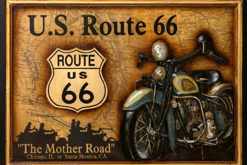 Vliesová fototapeta Route 66 motorka 375 x 250 cm