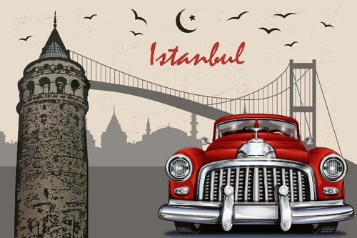 Vliesová fototapeta Istanbul retro plakát 375 x 250 cm