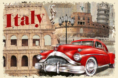Vliesová fototapeta Vintage italský plakát 375 x 250 cm
