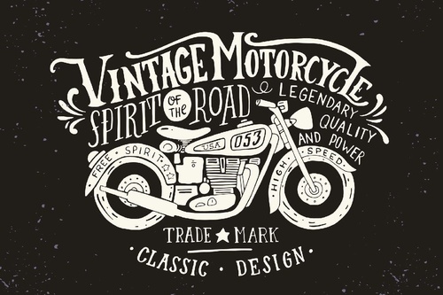 Vliesová fototapeta Vintage plakát motocykl 375 x 250 cm