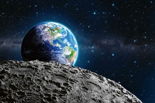 Vliesová fototapeta Země z Měsíce 375 x 250 cm