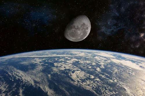 Vliesová fototapeta Země a měsíc 375 x 250 cm