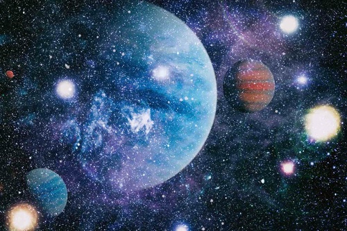 Vliesová fototapeta Planety v hlubokém vesmíru 375 x 250 cm